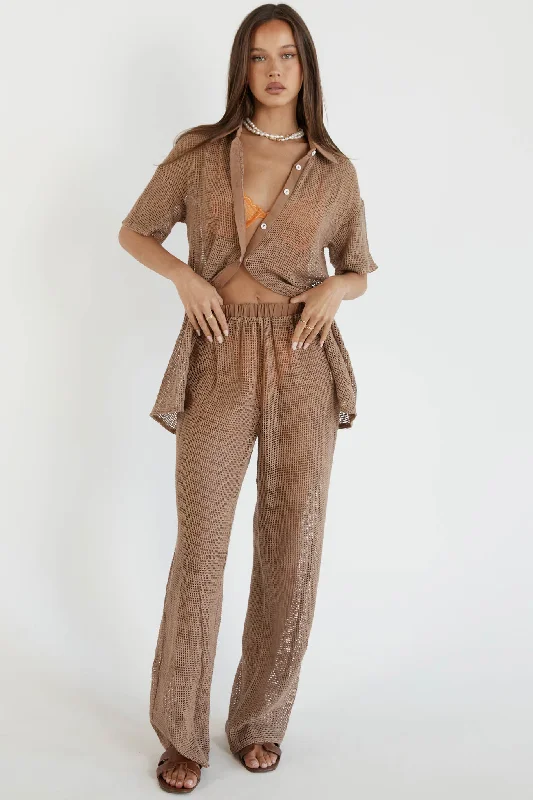 Plus Size Women Dress with a Flattering A - Line Cut for Comfort and StyleSNDYS Hyams Long Knit Pants Mocha Plus Size Women Dress with a Flattering A - Line Cut for Comfort and StyleSNDYS Hyams Long Knit Pants Mocha