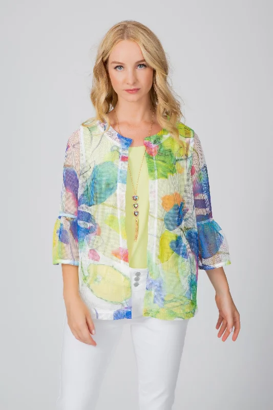 Women's Belted Blazers in Camel Color for a Sophisticated OutfitWatercolor Mesh Jacket Women's Belted Blazers in Camel Color for a Sophisticated OutfitWatercolor Mesh Jacket