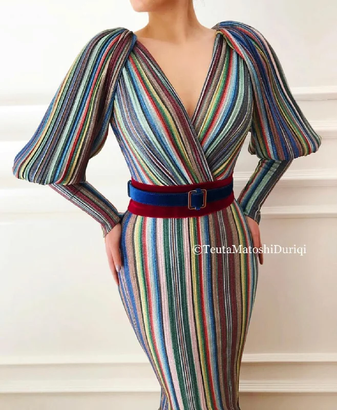 Ball Gown Women Dress with a Full Skirt for a Princess - like LookBaja Mermaid Striped Dress Ball Gown Women Dress with a Full Skirt for a Princess - like LookBaja Mermaid Striped Dress