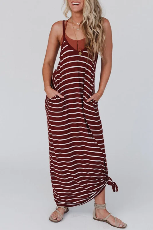 Ball Gown Women Dress with a Full Skirt for a Princess - like LookStripe Spaghetti Straps Maxi Dress Ball Gown Women Dress with a Full Skirt for a Princess - like LookStripe Spaghetti Straps Maxi Dress