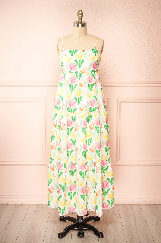 Ball Gown Women Dress with a Full Skirt for a Princess - like LookSilvia | Colourful Floral Maxi Dress Ball Gown Women Dress with a Full Skirt for a Princess - like LookSilvia | Colourful Floral Maxi Dress