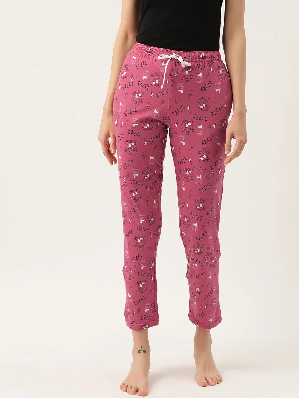 Loose - fitting navy - blue linen lounge pants for a nautical - inspired styleWomen's Printed Cotton Pink Lounge Pants | LDLW-2332-1 | Loose - fitting navy - blue linen lounge pants for a nautical - inspired styleWomen's Printed Cotton Pink Lounge Pants | LDLW-2332-1 |