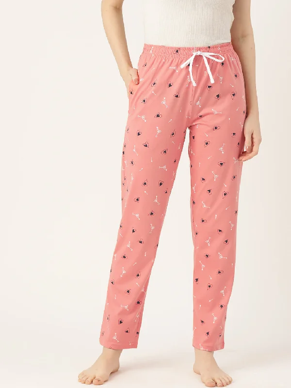 Regular - size wide - leg leopard - print lounge pants for fashion - forward womenWomen's Printed Cotton Peach Lounge Pants | LDLW-2324-1 | Regular - size wide - leg leopard - print lounge pants for fashion - forward womenWomen's Printed Cotton Peach Lounge Pants | LDLW-2324-1 |