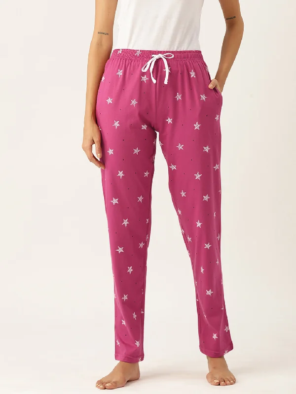 Mini - length hot - pink sequined lounge pants for a fun and flashy styleWomen's Printed Cotton Pink Lounge Pants | LDLW-2322-1 | Mini - length hot - pink sequined lounge pants for a fun and flashy styleWomen's Printed Cotton Pink Lounge Pants | LDLW-2322-1 |