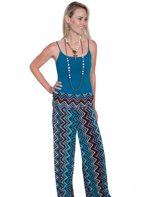 Asymmetric - hem lime - green lounge pants for a unique and stylish lookScully Womens Palazzo Zig Zag Turquoise Poly/Spandex Lounge Pants Asymmetric - hem lime - green lounge pants for a unique and stylish lookScully Womens Palazzo Zig Zag Turquoise Poly/Spandex Lounge Pants