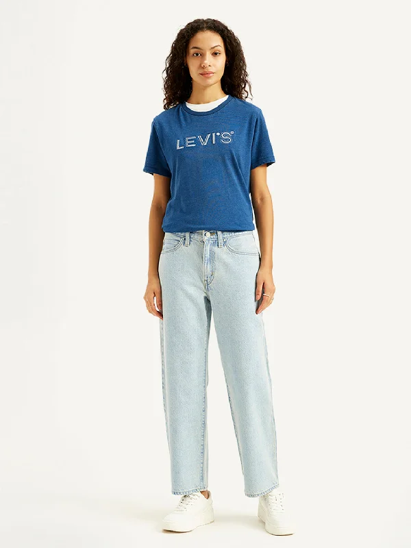 Distressed women jeans for a trendy and edgy lookWomen's High Rise 94 Baggy Fit Light Blue Jeans Distressed women jeans for a trendy and edgy lookWomen's High Rise 94 Baggy Fit Light Blue Jeans