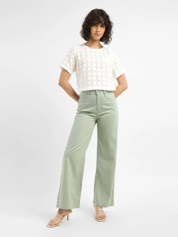 Jeggings women jeans combining the comfort of leggings and style of jeansWomen's High Rise Green Wide-leg Jeans Jeggings women jeans combining the comfort of leggings and style of jeansWomen's High Rise Green Wide-leg Jeans