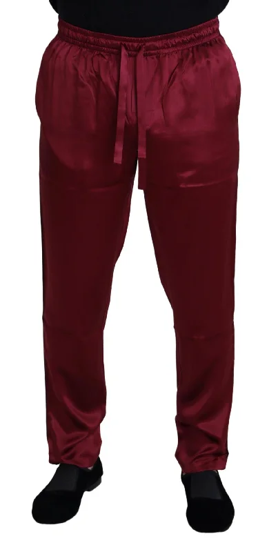 Embroidered - hem lavender - colored lounge pants for a delicate and beautiful lookDolce & Gabbana Silk Lounge Pants in Men's Embroidered - hem lavender - colored lounge pants for a delicate and beautiful lookDolce & Gabbana Silk Lounge Pants in Men's