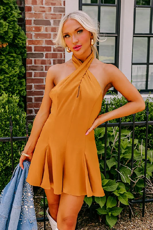 Pleated Women Dress with a Timeless and Elegant TextureAll Of A Sudden Satin Romper In Camel Pleated Women Dress with a Timeless and Elegant TextureAll Of A Sudden Satin Romper In Camel