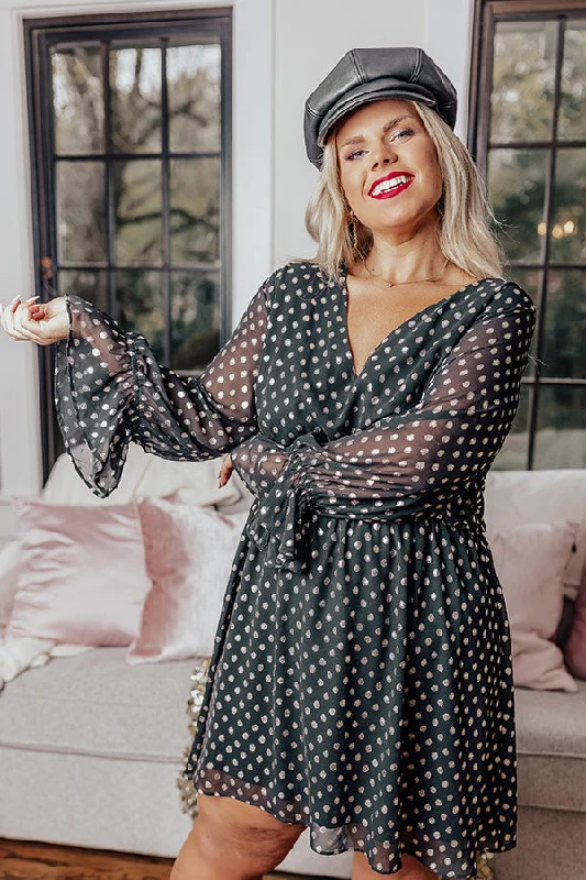 Halter Neck Women Dress to Show Off the Shoulders and NecklineLove This Feeling Polka Dot Dress in Black Curves Halter Neck Women Dress to Show Off the Shoulders and NecklineLove This Feeling Polka Dot Dress in Black Curves