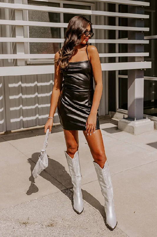 Lace - Embellished Women Dress for an Elegant and Sophisticated AppearanceStay Out All Night Faux Leather Dress Lace - Embellished Women Dress for an Elegant and Sophisticated AppearanceStay Out All Night Faux Leather Dress