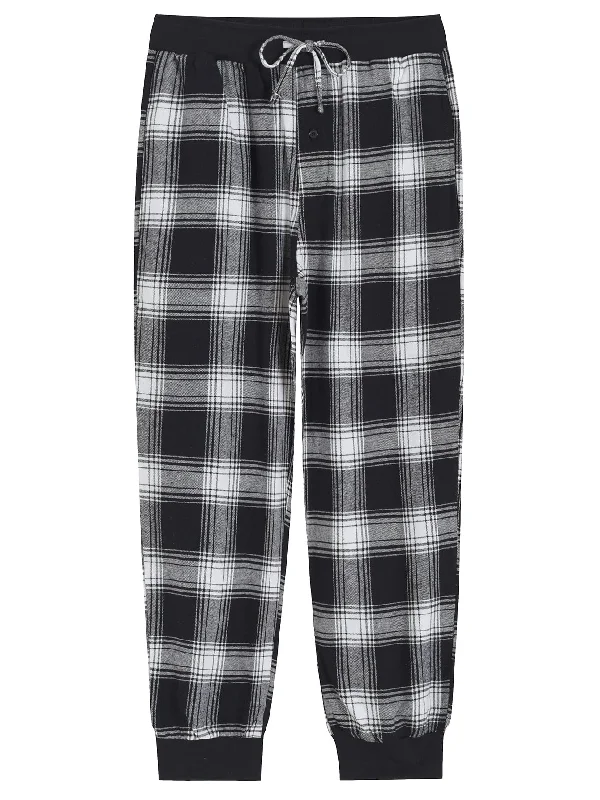 Embroidered - cuffed sky - blue lounge pants for a delicate and beautiful lookMen's Cotton Flannel Pajama Pants Plaid Jogger Lounge Pants with Pocket Embroidered - cuffed sky - blue lounge pants for a delicate and beautiful lookMen's Cotton Flannel Pajama Pants Plaid Jogger Lounge Pants with Pocket