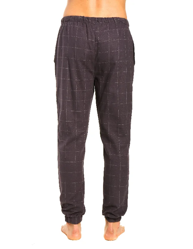 Boot - cut charcoal - gray wool lounge pants for a sophisticated lookMens 100% Cotton Flannel Jogger Lounge Pants - Windowpane Checks - Iron Boot - cut charcoal - gray wool lounge pants for a sophisticated lookMens 100% Cotton Flannel Jogger Lounge Pants - Windowpane Checks - Iron