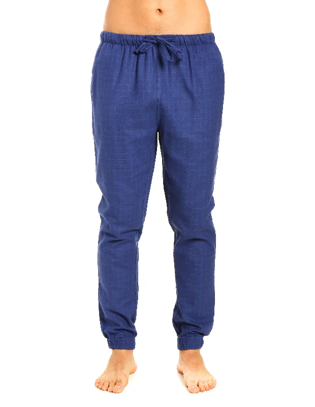 Senior - size elastic - waist soft - fabric lounge pants for elderly womenMens 100% Cotton Flannel Jogger Lounge Pants - Windowpane Checks - Navy Blue Senior - size elastic - waist soft - fabric lounge pants for elderly womenMens 100% Cotton Flannel Jogger Lounge Pants - Windowpane Checks - Navy Blue