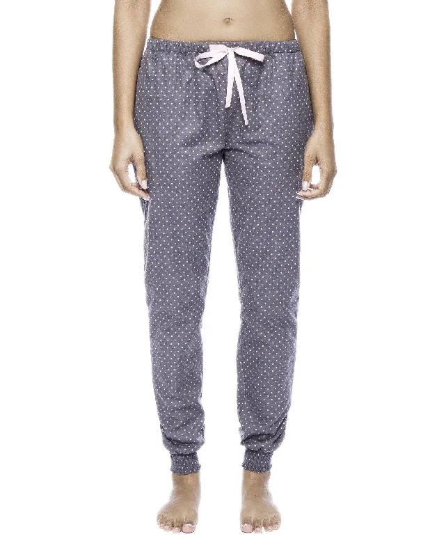 Knee - length white lace - detailed lounge pants for a delicate and feminine lookWomen's Premium Flannel Jogger Lounge Pants - Pindots Charcoal Knee - length white lace - detailed lounge pants for a delicate and feminine lookWomen's Premium Flannel Jogger Lounge Pants - Pindots Charcoal