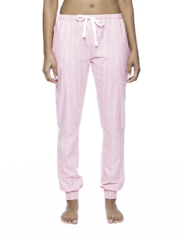 Capri - length light - pink terry - cloth lounge pants for a cozy and cute lookWomen's Premium Flannel Jogger Lounge Pants - Stripes Pink Capri - length light - pink terry - cloth lounge pants for a cozy and cute lookWomen's Premium Flannel Jogger Lounge Pants - Stripes Pink