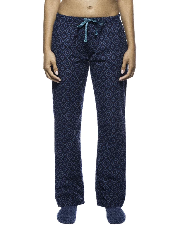 Drawstring - cuffed cream - colored lounge pants for a simple and elegant lookWomens Premium 100% Cotton Flannel Lounge Pants - Moroccan Navy/Teal Drawstring - cuffed cream - colored lounge pants for a simple and elegant lookWomens Premium 100% Cotton Flannel Lounge Pants - Moroccan Navy/Teal