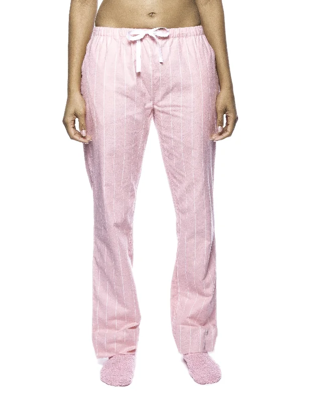 Shirred - cuffed lemon - colored lounge pants for a feminine and soft lookWomens Premium 100% Cotton Flannel Lounge Pants - Stripes Pink Shirred - cuffed lemon - colored lounge pants for a feminine and soft lookWomens Premium 100% Cotton Flannel Lounge Pants - Stripes Pink