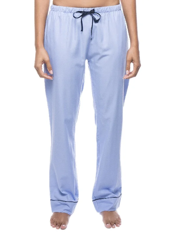 Zipper - cuffed khaki - colored lounge pants for a practical and stylish lookWomens 100% Cotton Flannel Lounge Pants - Herringbone Chambray Blue Zipper - cuffed khaki - colored lounge pants for a practical and stylish lookWomens 100% Cotton Flannel Lounge Pants - Herringbone Chambray Blue