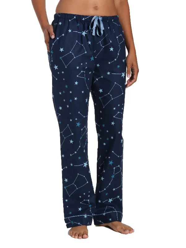 Maternity low - rise stretchy lounge pants for pregnant womenWomens 100% Cotton Flannel Lounge Pants - Constellations Blue Maternity low - rise stretchy lounge pants for pregnant womenWomens 100% Cotton Flannel Lounge Pants - Constellations Blue