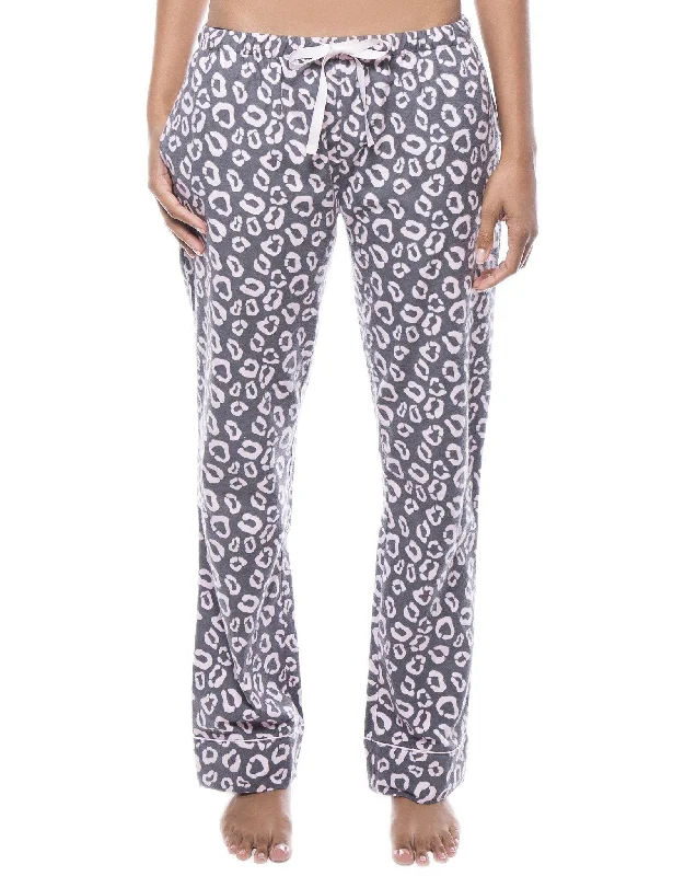 Smocked - hem lilac - colored lounge pants for a charming and cozy lookWomens 100% Cotton Flannel Lounge Pants - Jaguar Grey/Pink Smocked - hem lilac - colored lounge pants for a charming and cozy lookWomens 100% Cotton Flannel Lounge Pants - Jaguar Grey/Pink
