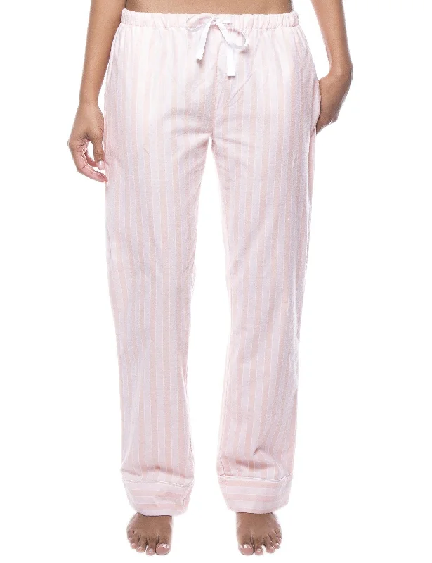 Embroidered - hem lavender - colored lounge pants for a delicate and beautiful lookWomens 100% Cotton Flannel Lounge Pants - Stripes Pink Embroidered - hem lavender - colored lounge pants for a delicate and beautiful lookWomens 100% Cotton Flannel Lounge Pants - Stripes Pink