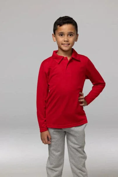 Two - tone polo shirt for a modern and stylish appearanceAussie Pacific Botany Kids Long Sleeve Polo Shirt 3316 Two - tone polo shirt for a modern and stylish appearanceAussie Pacific Botany Kids Long Sleeve Polo Shirt 3316