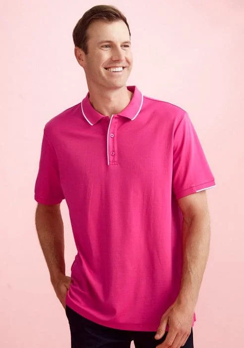 Long - sleeve polo shirt in lightweight polyester for layeringBiz Care Men's Pink Short Sleeve Polo Shirt CST313MS Long - sleeve polo shirt in lightweight polyester for layeringBiz Care Men's Pink Short Sleeve Polo Shirt CST313MS