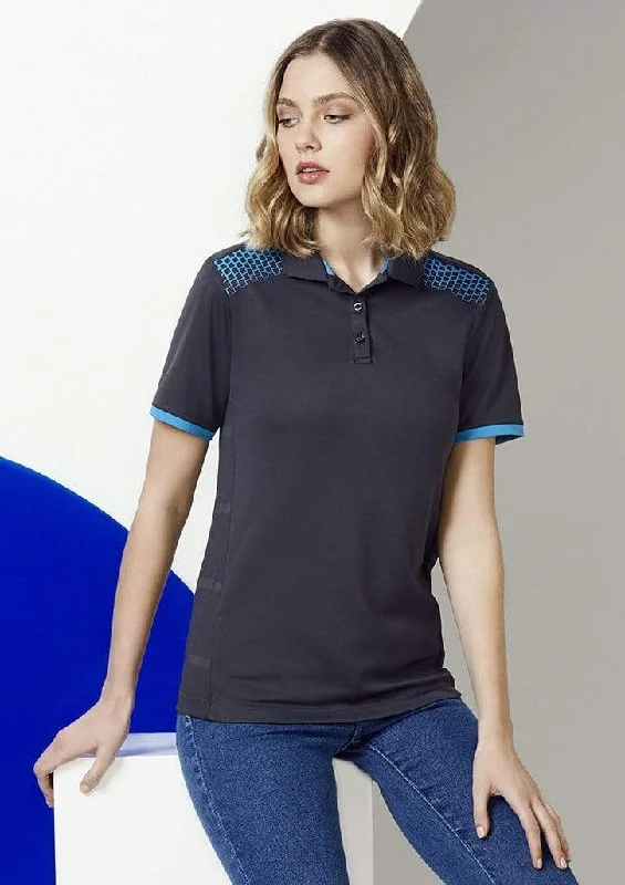 Metallic - trimmed polo shirt for a glamorous lookBiz Collection Galaxy Ladies Polo P900LS Metallic - trimmed polo shirt for a glamorous lookBiz Collection Galaxy Ladies Polo P900LS