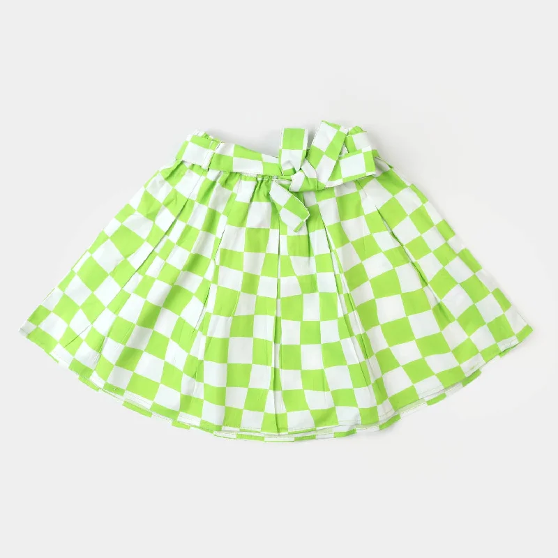 Button - down denim skirt for a vintage - inspired styleGirls Cotton Casual Skirt Check | Green Button - down denim skirt for a vintage - inspired styleGirls Cotton Casual Skirt Check | Green