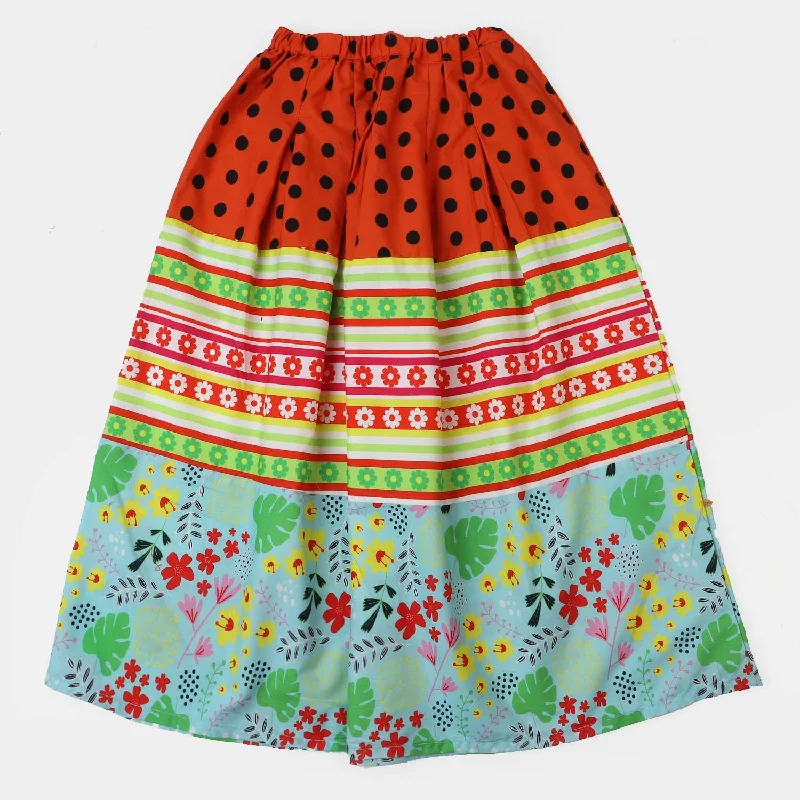 Glitter - embellished mini skirt for a fun and flashy clubbing lookGirls Cotton Digital Print Long Skirt - Multi Glitter - embellished mini skirt for a fun and flashy clubbing lookGirls Cotton Digital Print Long Skirt - Multi