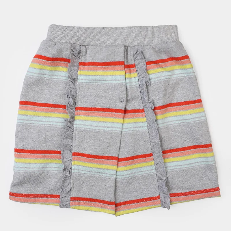 Skirt with a detachable train for a versatile formal lookGirls Cotton Terry Short Striper - Grey Skirt with a detachable train for a versatile formal lookGirls Cotton Terry Short Striper - Grey
