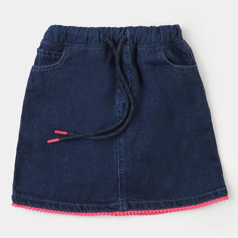 Glitter - embellished mini skirt for a fun and flashy clubbing lookGirls Denim Rib Skirt - Mid Blue Glitter - embellished mini skirt for a fun and flashy clubbing lookGirls Denim Rib Skirt - Mid Blue