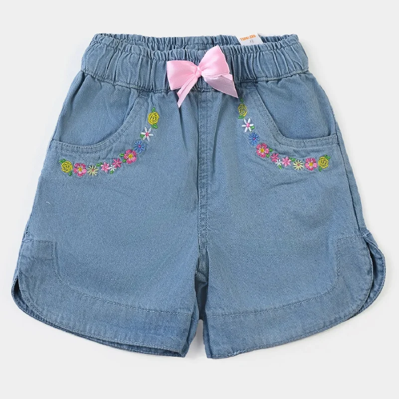 Lace - trimmed tulle skirt for a dreamy bridal shower lookGirls Denim rigid Short Floral-Ice Blue Lace - trimmed tulle skirt for a dreamy bridal shower lookGirls Denim rigid Short Floral-Ice Blue