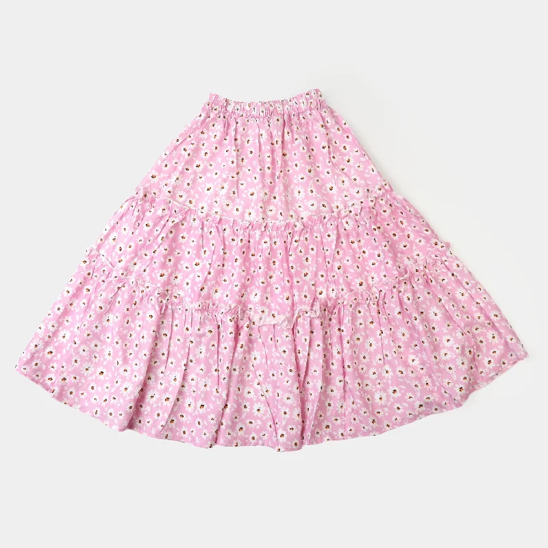 Skirt with a detachable train for a versatile formal lookGirls Digital Print Long Skirt Grace - Pink Skirt with a detachable train for a versatile formal lookGirls Digital Print Long Skirt Grace - Pink