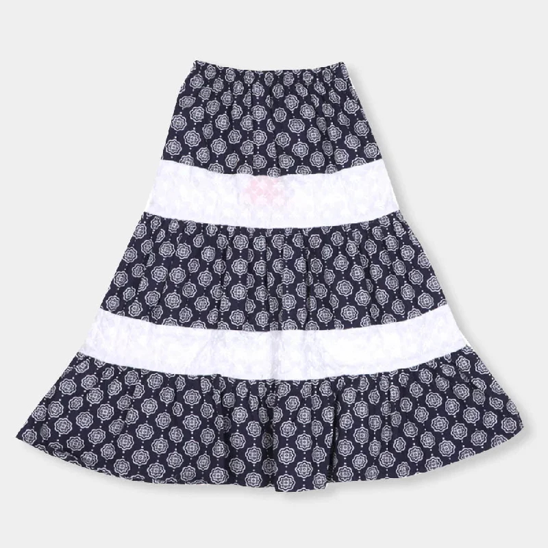 Maxi - length floral print skirt for summer beach vacationsGirls Digital Print long Skirt - Navy Maxi - length floral print skirt for summer beach vacationsGirls Digital Print long Skirt - Navy