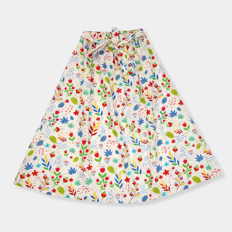 Maxi - length floral print skirt for summer beach vacationsGirls Long Skirt Printed -Multi Maxi - length floral print skirt for summer beach vacationsGirls Long Skirt Printed -Multi