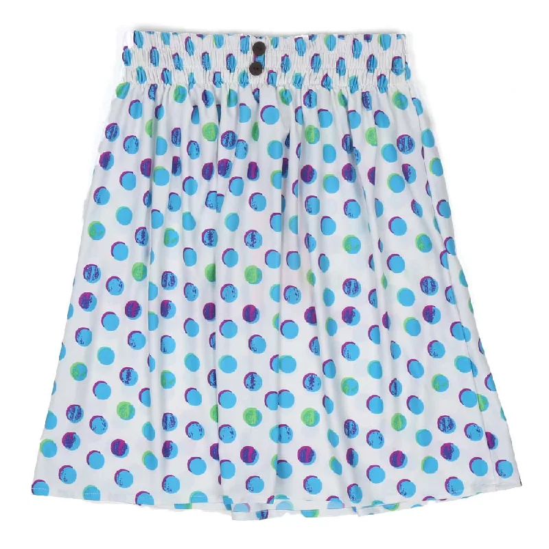 Petite - sized pencil skirt with a shorter hemlineGirls Short Skirt Multi Dots - White Petite - sized pencil skirt with a shorter hemlineGirls Short Skirt Multi Dots - White