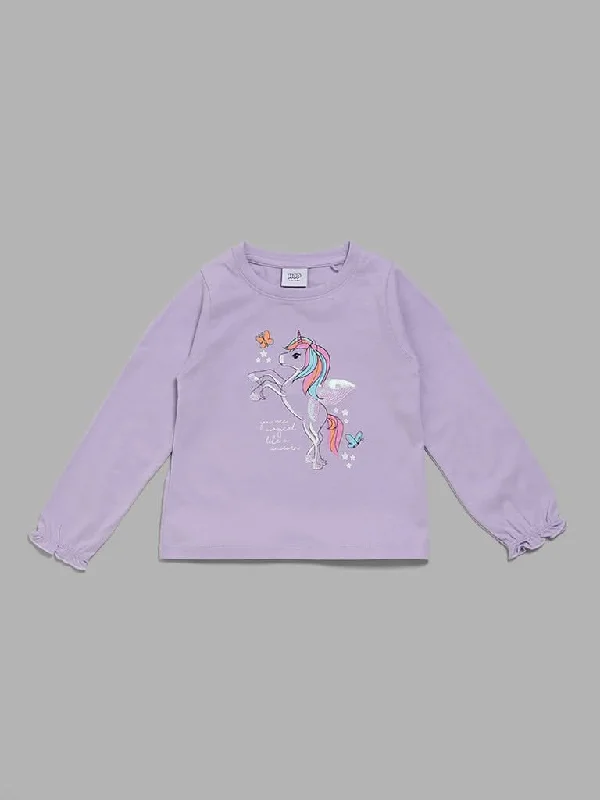 Printed Floral Women Shorts for a Summer - Ready StyleHOP Kids Lilac Unicorn Printed Top Printed Floral Women Shorts for a Summer - Ready StyleHOP Kids Lilac Unicorn Printed Top