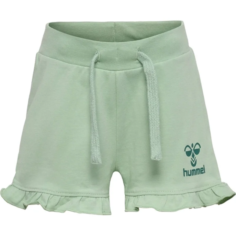 Twill Women Shorts with a Smooth Texture and DurabilityHummel Silt Green Talya Ruffle Shorts Twill Women Shorts with a Smooth Texture and DurabilityHummel Silt Green Talya Ruffle Shorts