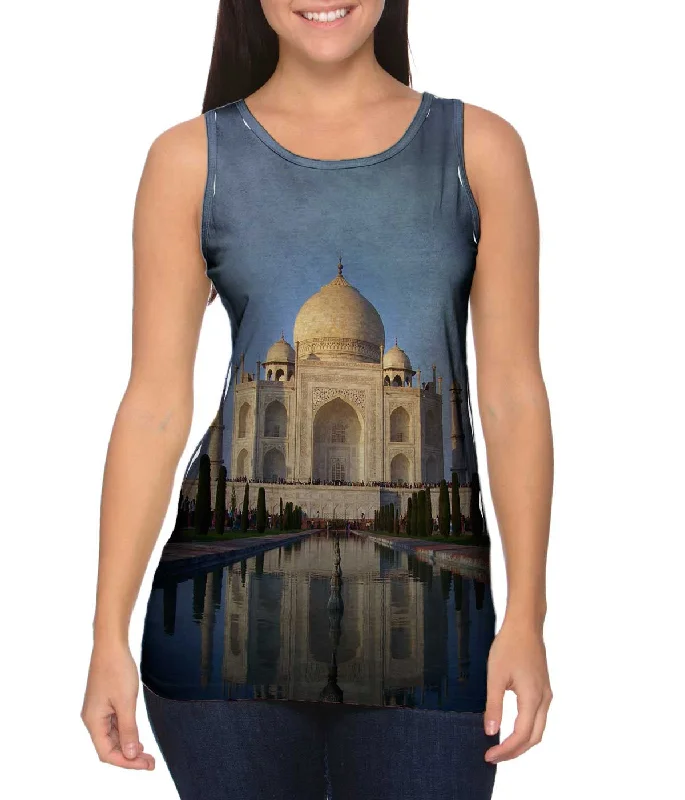 Plus Size Women's Side - Slit Tank Tops in Metallic ShadesTaj Mahal