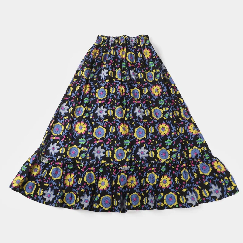 Sleeveless chiffon maxi skirt for a breezy summer eveningTeens Girls Digital Print Long Skirt - Multi Sleeveless chiffon maxi skirt for a breezy summer eveningTeens Girls Digital Print Long Skirt - Multi
