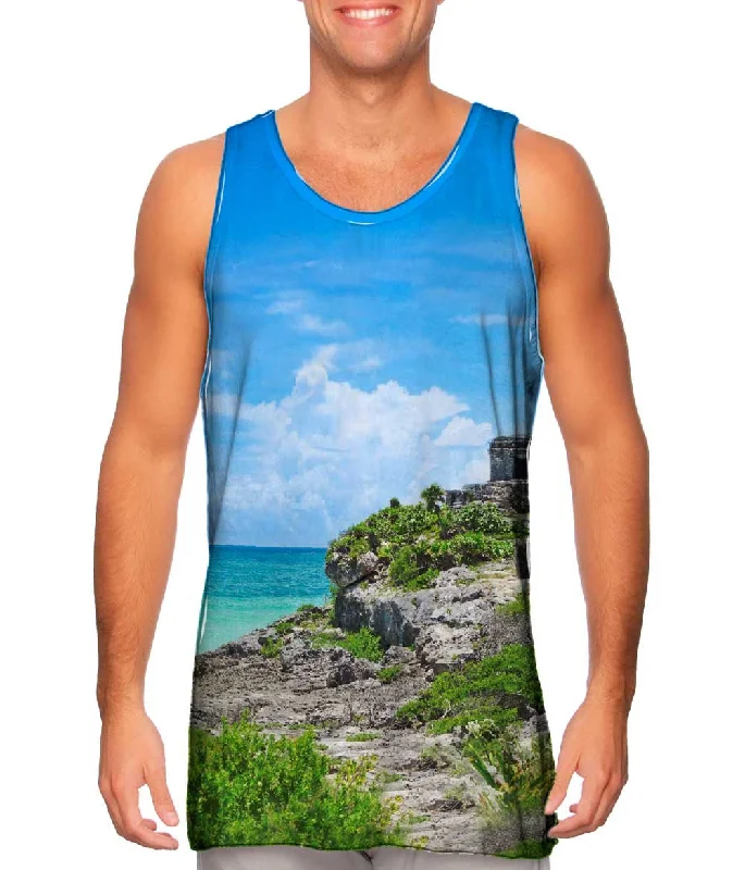 V - Neck Women's Moisture - Wicking Tank Tops for RunningTemple Of The Wind God Tulum Mexico V - Neck Women's Moisture - Wicking Tank Tops for RunningTemple Of The Wind God Tulum Mexico