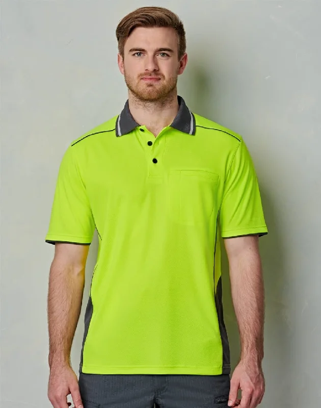 Metallic - trimmed polo shirt for a glamorous lookUnisex Hi-Vis Bamboo Charcoal Vented SS Polo SW79 Metallic - trimmed polo shirt for a glamorous lookUnisex Hi-Vis Bamboo Charcoal Vented SS Polo SW79