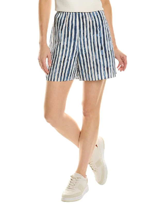 Cuffed Women Shorts for a Laid - Back and Trendy LookVince Painterly Stripe Pull-On Short Cuffed Women Shorts for a Laid - Back and Trendy LookVince Painterly Stripe Pull-On Short