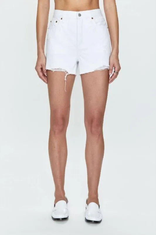 Bermuda Women Shorts for a Classic and Sophisticated LookWomen's Nova High Rise Shorts In White Vintage Bermuda Women Shorts for a Classic and Sophisticated LookWomen's Nova High Rise Shorts In White Vintage