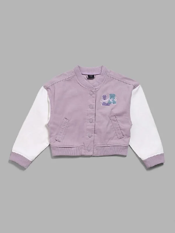 Belted Women Shorts to Enhance the WaistlineY&F Kids Lilac Typographic Embroidered Jacket Belted Women Shorts to Enhance the WaistlineY&F Kids Lilac Typographic Embroidered Jacket