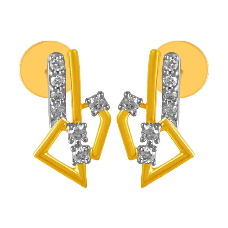 Sterling silver pendants with intricate filigree work​ 14KT (585) Yellow Gold & Diamond geometric Design Stud Earrings