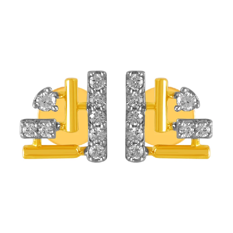 Rose gold pendants with heart - shaped designs for a romantic touch​ 14KT (585) Yellow Gold & Diamond Graceful beautiful Stud Earrings