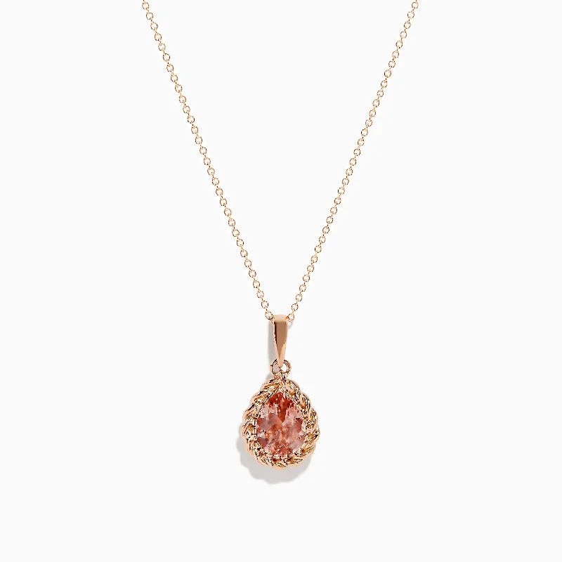 Pendants with a QR code that links to a special message or memory​ Blush 14K Rose Gold Morganite Pendant